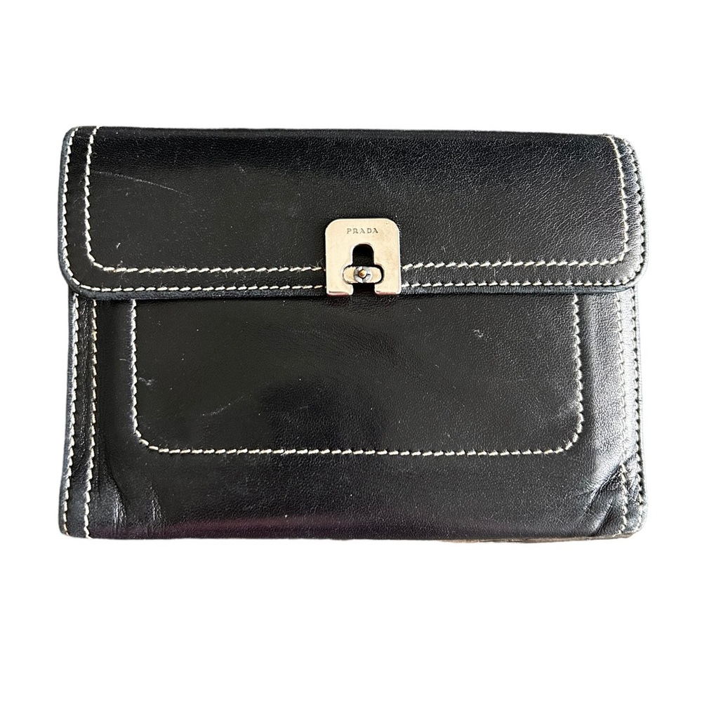 Prada Black Twistlock Wallet